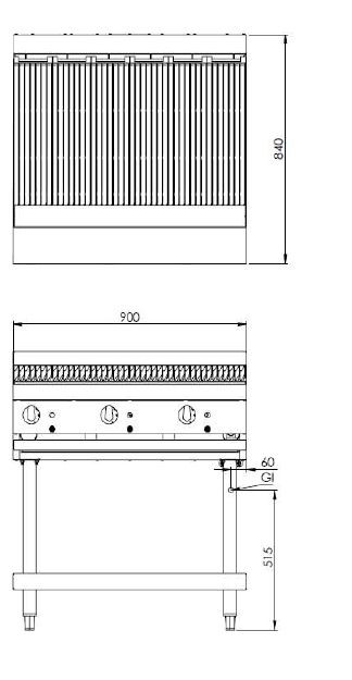 Smeg SPCB9 Professional Char Broiler 900 mm