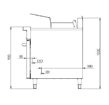 Smeg SPF45S Professional Split Tank Fryer - 2 Baskets