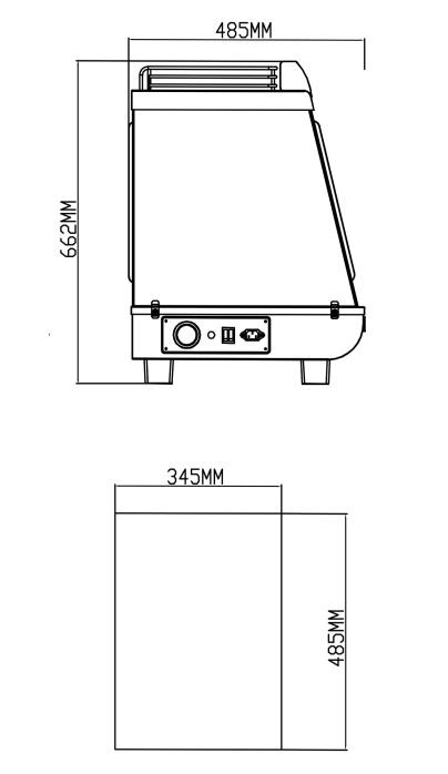 ICS Pacific Pavia-80H Counter Top Heated Display, 3 Tier 76 L