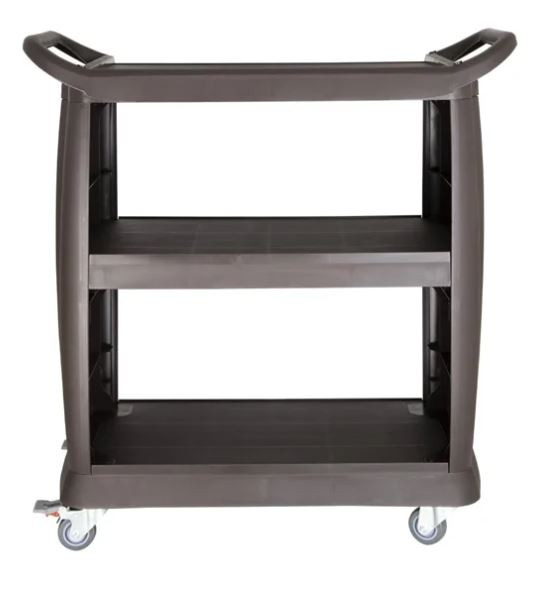 Vogue DN585 Polypropylene 3-Tier Commercial Mobile Utility Trolley (90kg Capacity)