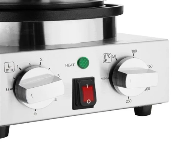 Apuro HS985-A Commercial Round Belgian Waffle Maker | 1kW 180mm