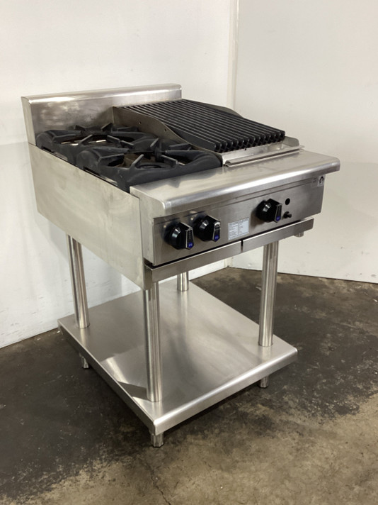 B&S BT-SB2-CBR3 2 Burner Cooktop + Char Grill