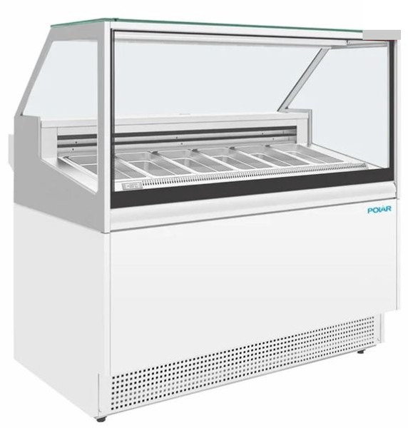 Polar UA058-A U-Series 6 Pan Ice Cream Serve Over Cabinet Freezer
