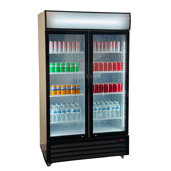 DHT Solutions DHT-1000 Upright 2 Glass Door Display Fridge