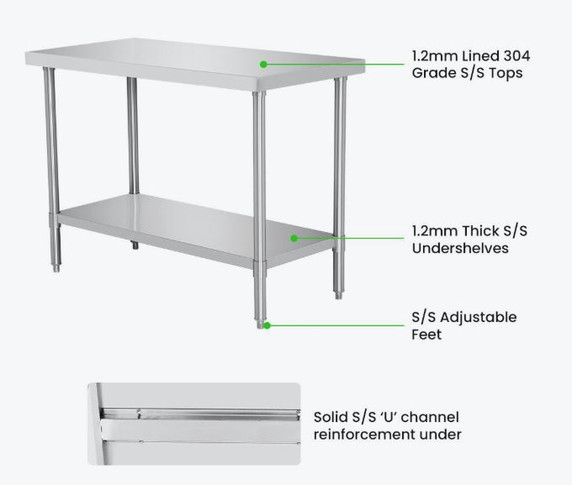 WB7-0800/A Stainless Steel Workbench