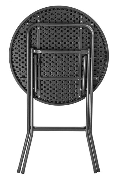 Bolero HZ892 Folding HDPE Bar Table Wood Effect Black 800mm