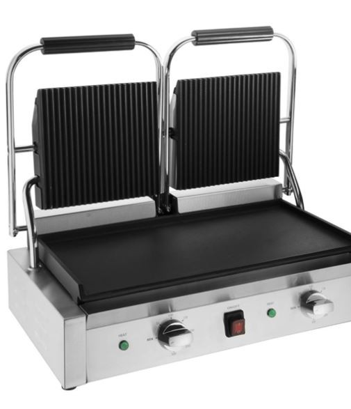 Apuro CU606-A Bistro Double Contact Grill | 2.9kW 15A Ribbed/Flat