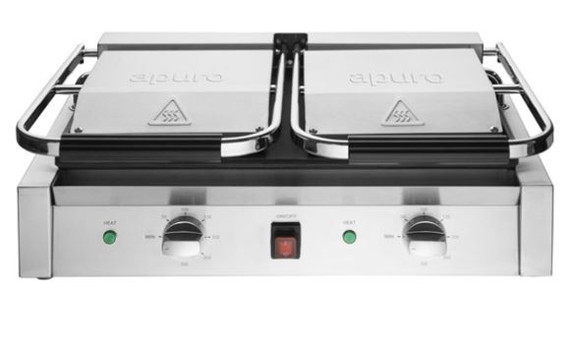 Apuro CU606-A Bistro Double Contact Grill | 2.9kW 15A Ribbed/Flat