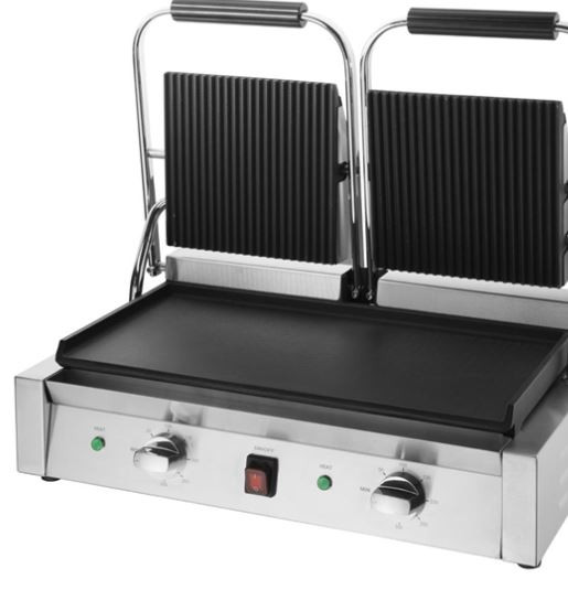 Apuro CU606-A Bistro Double Contact Grill | 2.9kW 15A Ribbed/Flat