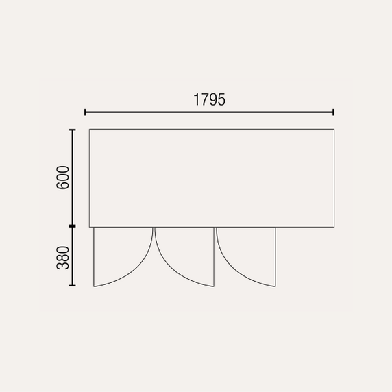 Exquisite SSC400H Three Solid Doors Underbench Storage Refrigerator Slimline