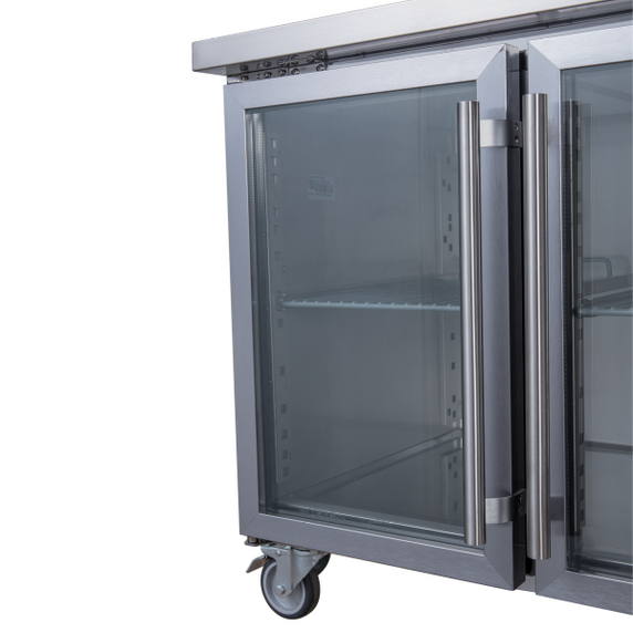 Exquisite SSC400G Three Glass Doors Underbench Storage Refrigerator Slimline
