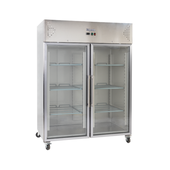 Exquisite GSC1410G Two Glass Doors Upright Storage Refrigerator