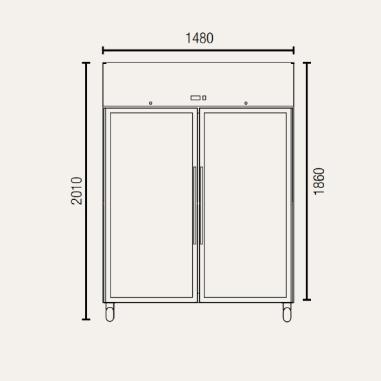Exquisite GSC1410G 1476L Double Glass Door Upright Refrigerator