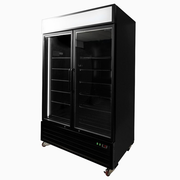 Bromic UC1250GDL-NR Upright Display Fridge 1266L 2 Door Flat Glass Lightbox