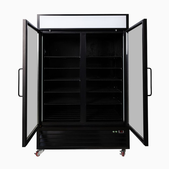 Bromic UC1250GDL-NR Upright Display Fridge 1266L 2 Door Flat Glass Lightbox