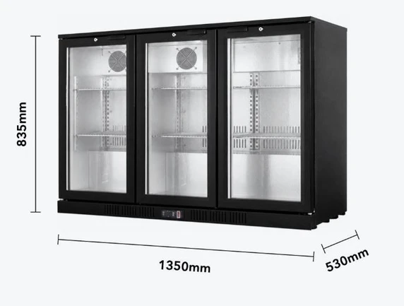 Thermaster Under Bench Three Door Bar Fridge/ Cooler - LG-330HC