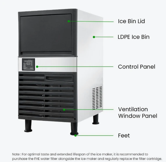 Blizzard SN-120P 55kg Under Bench Ice Maker with Drain Pump | 10A