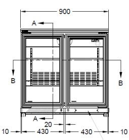 Hoshizaki RBWE95-AU 2 Door Glass Back Bar Refrigerator 137L | 10A