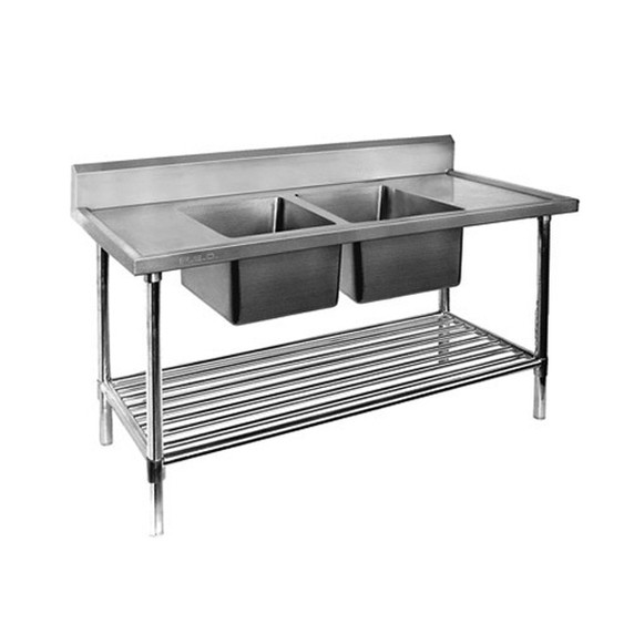 Modular System Double Centre Sink Bench with Pot Undershelf - DSB6-1200C/A