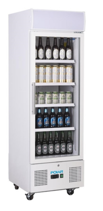 Polar DM075-A G-Series Upright Display Fridge White 218Ltr Polar DM075-A G-Series Upright Display Fridge White 218Ltr