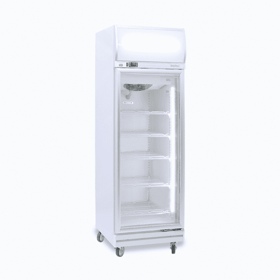 Bromic GD0500LF Upright Display Fridge 444L 1 Door Flat Glass Lightbox