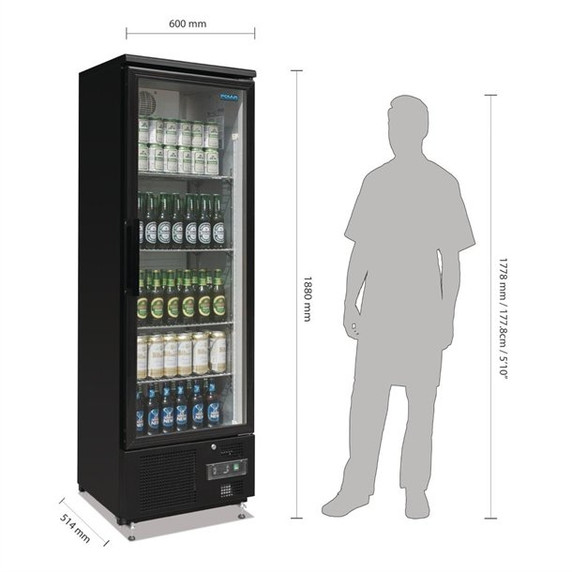 GJ447-A Polar G-Series Upright Back Bar Cooler with Hinged Door 307Ltr GJ447-A Polar G-Series Upright Back Bar Cooler with Hinged Door 307Ltr