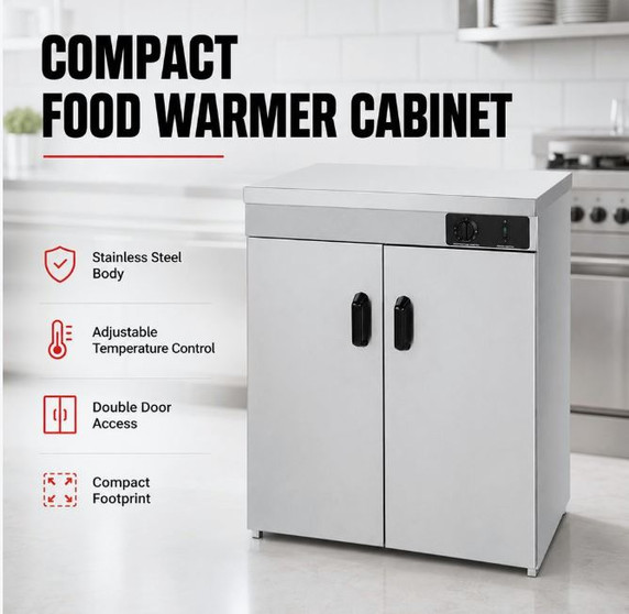 Elementry Stainless Steel Double Cabinet Plate Warmer 120 Plates PW-DE