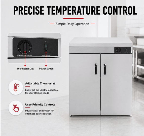 Elementry Stainless Steel Double Cabinet Plate Warmer 120 Plates PW-DE
