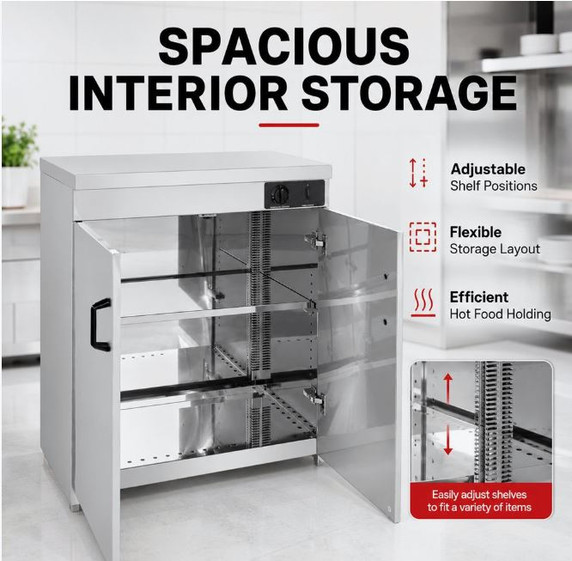 Elementry Stainless Steel Double Cabinet Plate Warmer 120 Plates PW-DE