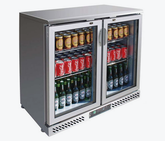 SC248SG Two Door Stainless Steel Bar Cooler