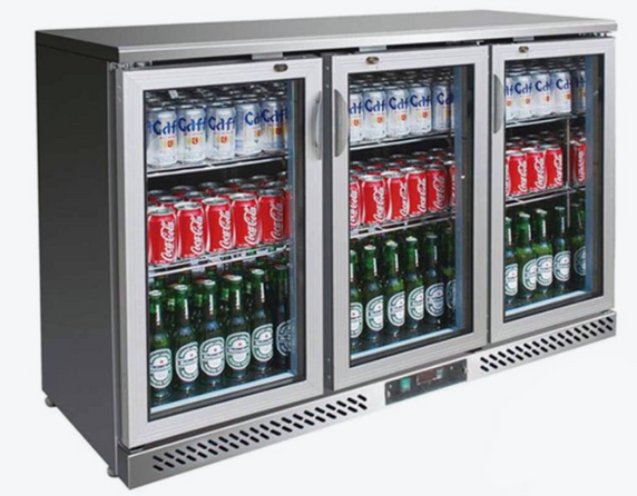 SC316SG Three Door Stainless Steel Bar Cooler