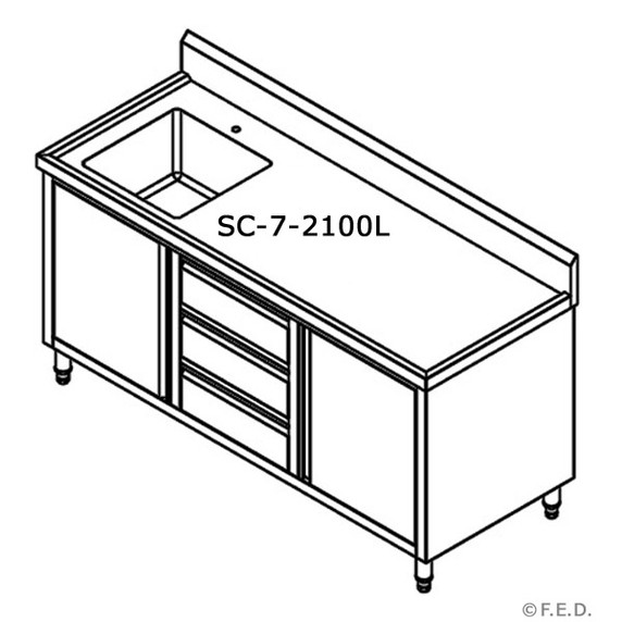 SC-7-2100L-H Cabinet with Left Sink SC-7-2100L-H Cabinet with Left Sink