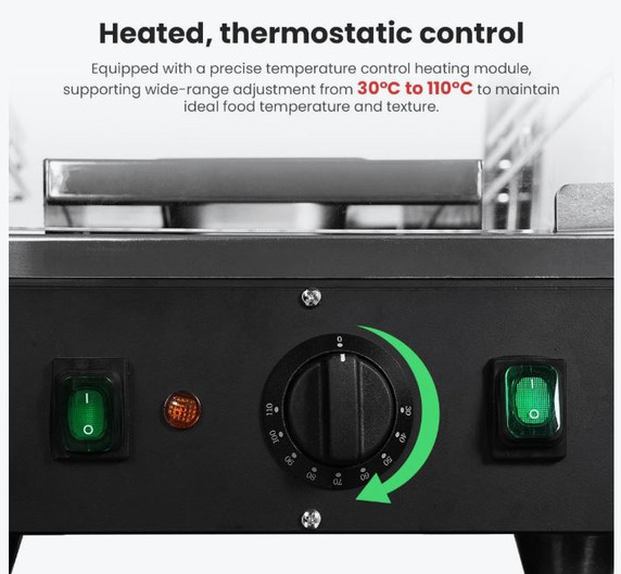 Benchstar PW-RT/660/TGE Commercial Glass Pie Warmer & Hot Food Display (660mm Wide)