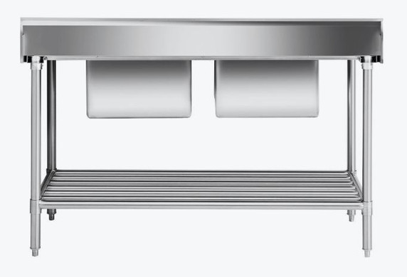 Modular System Double Centre Sink Bench with Pot Undershelf DSB7-1500C/A