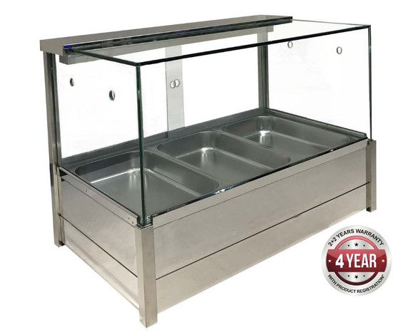 BM11SD Heated Wet Six 6 x 1/2 Pan Bain Marie Square Countertop Display