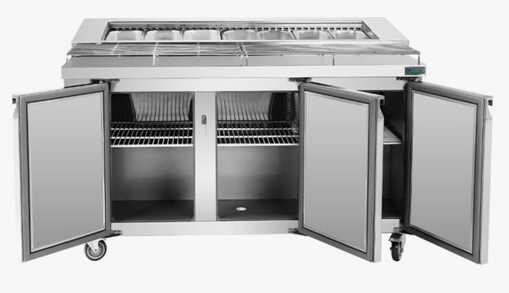 PWB150 three door DELUXE Pizza Prep Bench