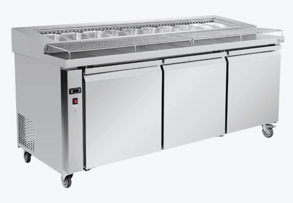 Thermaster three door DELUXE Pizza Prep Bench - PWB180