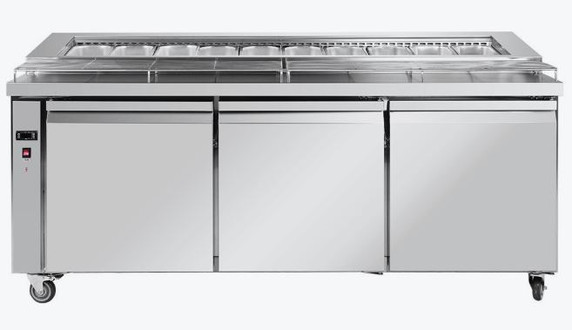 Thermaster three door DELUXE Pizza Prep Bench - PWB180