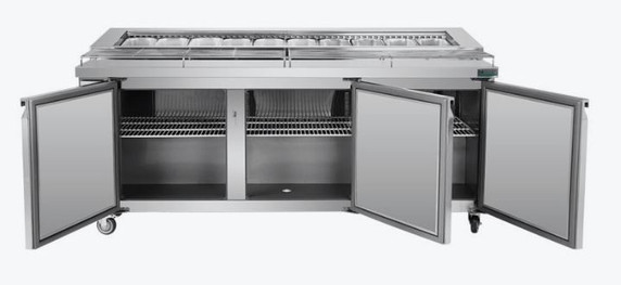 Thermaster three door DELUXE Pizza Prep Bench - PWB180