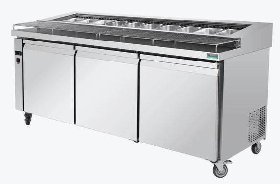 Thermaster three door DELUXE Pizza Prep Bench - PWB180
