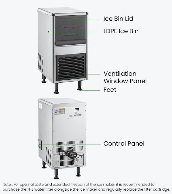 Blizzard Underbench Bullet Ice Maker 25Kg - SN-25C