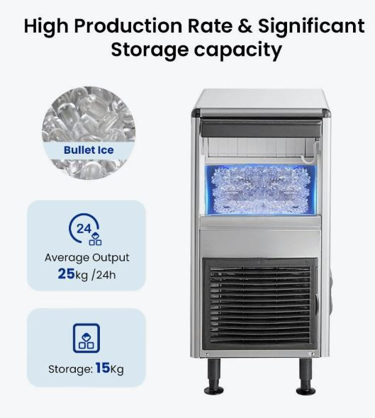 Blizzard Underbench Bullet Ice Maker 25Kg - SN-25C