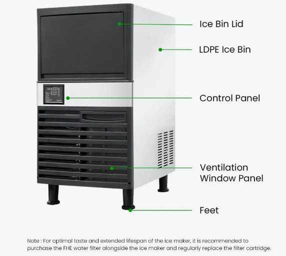 Blizzard SN-80P 36kg Underbench Ice Maker with Drain Pump | 10A