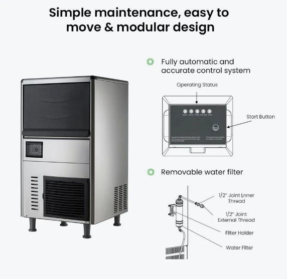 Blizzard SN-128F 120kg Granular Flake Ice Maker | 50kg Bin 10A