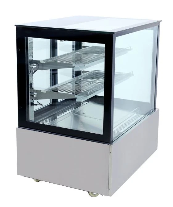 Bonvue SSU90-2XB Black Trim Square Glass Cake Display Fridge (900mm)
