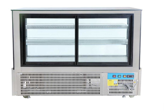 Bonvue Black Trim Square Glass Cake Display 2 Shelves - SSU150-2XB