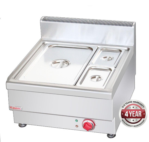 JUS-TY-2 Bain Marie With 1 x 1/1 pan + 2 x ¼ GN Pan & Lid JUS-TY-2 Bain Marie With 1 x 1/1 pan + 2 x ¼ GN Pan & Lid