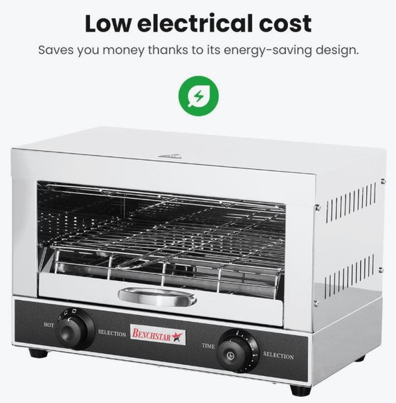 Benchstar Single infrared quartz element salamander griller toaster and timer - QT-1