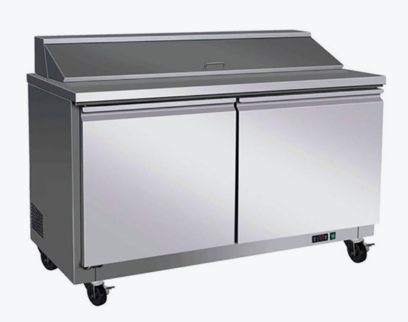 Thermaster TSB1555 Commercial Two-Door Pizza & Sandwich Prep Bench Fridge (526.9L)