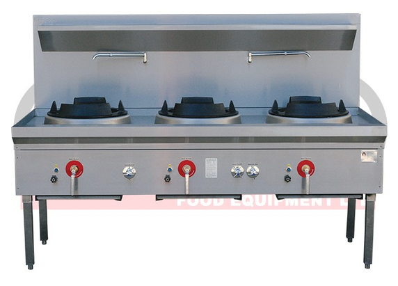 LKK LKK-3B 3 Burner Waterless Gas Wok Table - Duckbill Burner